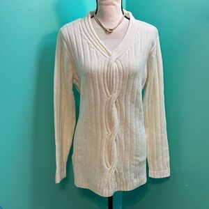 Classic Elements Cream V-Neck Sweater